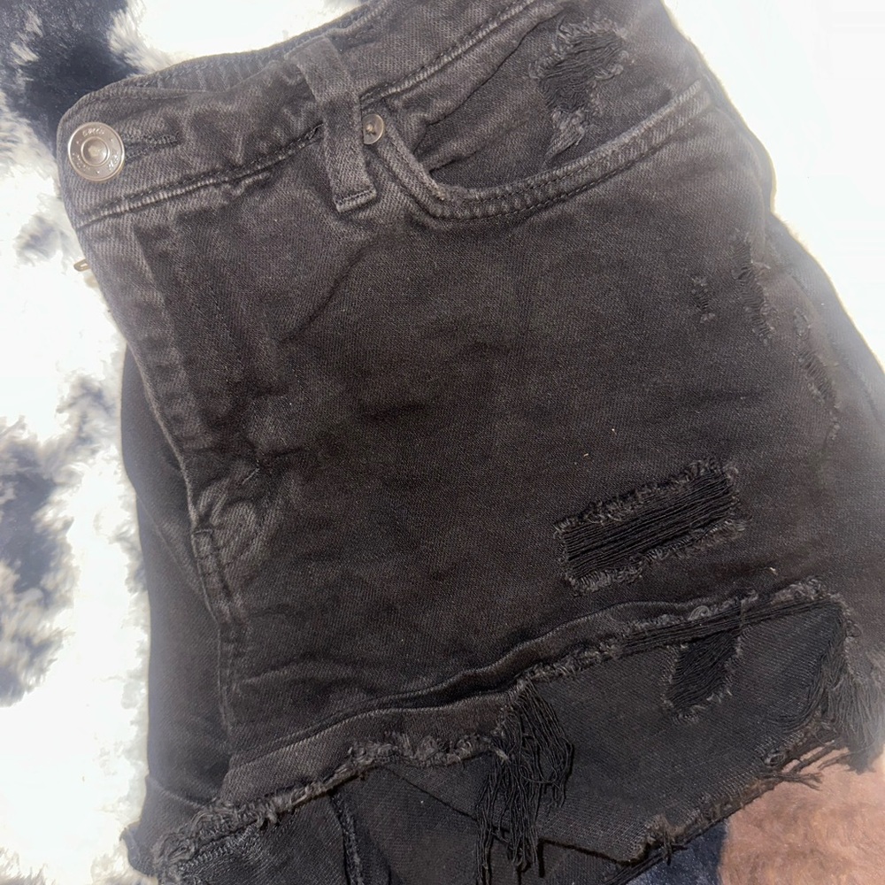 Aerie Black Denim Shorts